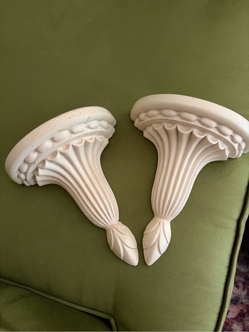 Vintage Neo-Classical Style Italian Ceramic Wall Shelves